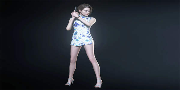 生化危机3吉尔版中式双色短旗袍mod